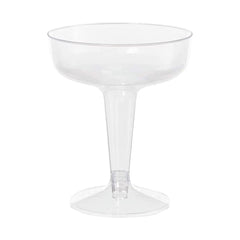 4 oz Champagne glasses Clear Hard Plastic -Pack of 6Pcs Ampack
