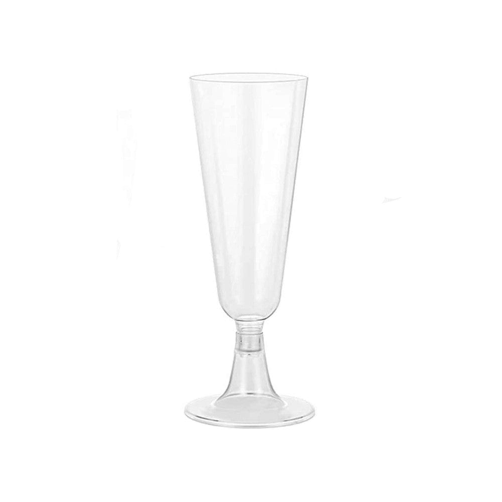 5 oz Champagne Flute glasses -Clear Hard Plastic -Pack of 6Pcs Ampack