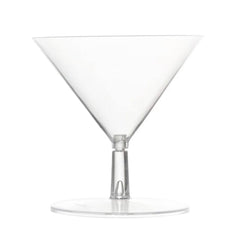 5 oz Martini Glasses 2 piece - Clear Hard Plastic - Pack of 6Pcs Ampack