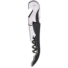 Duo Lever Corkscrew-Stainless steel boot double lever and serrated blade Black Ampack