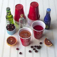 16 oz Red party cups-disposable drinking plastic glasses -Pack of 50Pcs Ampack