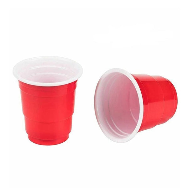 50 Pcs Red Shot Glasses, 2 Oz Small Plastic Reusable Party Cups