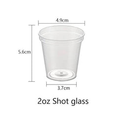 2 oz Shot glasses Clear Hard Plastic -Pack of 50Pcs Ampack