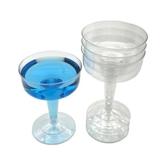 4 oz Champagne glasses Clear Hard Plastic -Pack of 6Pcs Ampack