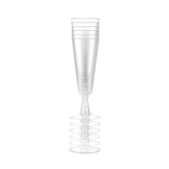 5 oz Champagne Flute glasses -Clear Hard Plastic -Pack of 6Pcs Ampack