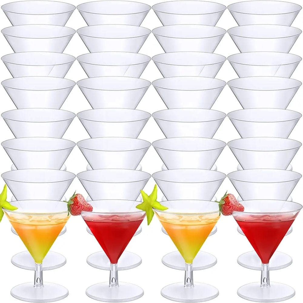 4 oz. Cocktail Party Disposable Plastic Martini Glasses - 4 Ct.