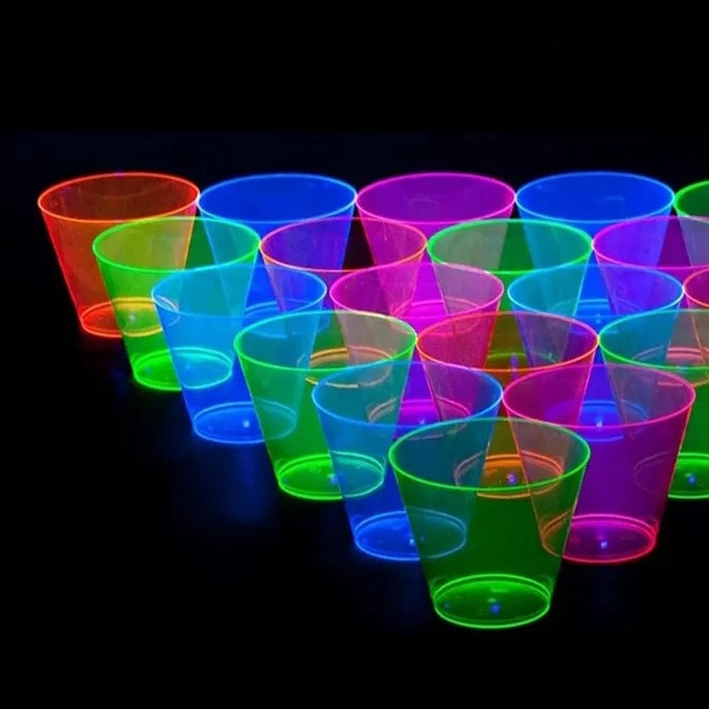 Neon Plastic Hurricane Glasses - 12 Ct.