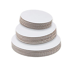 Cake Boards 9 Inch Round Cake base, cake Circle- White-corrugated Ampack