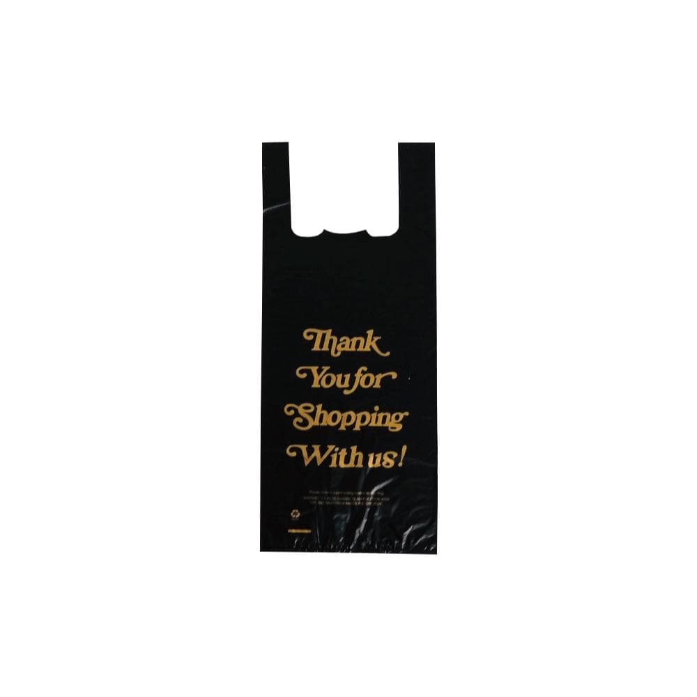 Combo Pack 4 Cases Plastic bag two bottle liquor bag-Black-'Thank you'-20"x8"x4"-800Pcs/Case Ampack