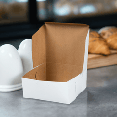 Cookie, Pastry, Donut box /Bakery box 7"x7"x3" White Ampack