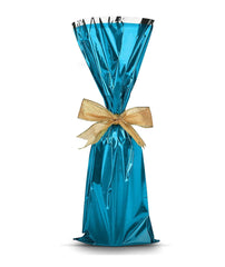 Mylar Metallic wine Gift Bags-BLUE- 7 x 18 - Pack of 100 Pcs Ampack
