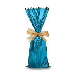 Mylar Metallic wine Gift Bags-BLUE- 7 x 18 - Pack of 100 Pcs Ampack