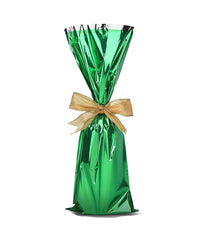 Mylar Metallic wine Gift Bags-GREEN- 7 x 18 - Packs of 100 Pcs Ampack