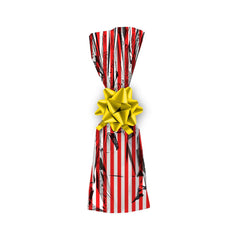 Mylar wine Gift Bag - Red Stripes Design-7 x 18- Pack of 100Pcs Ampack
