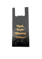Pack of 4 Cases - Plastic ONE bottle liquor bag-Black 'Thank you'-20"x6"x4"-800Pcs/Case Ampack