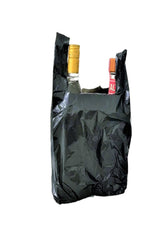 Pack of 4 Cases Plastic PINT size Liquor Bottle Bag-Black- 1500Pcs/Case Ampack