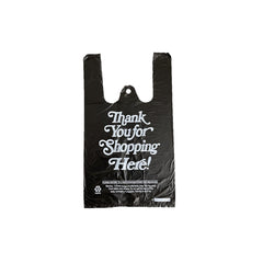 T-shirt-Thank you-Plastic retail Carry out bag-Black 8x5x15 (1/10)- 1000Pcs/case Ampack