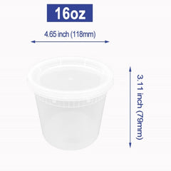 16 Oz Deli Containers Heavy-duty with airtight Lids /food storage and take out- 240sets/case Ampack