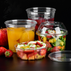 24 Oz Ultra-clear PET plastic deli, food storage and take out containers- 500Pcs/case Ampack