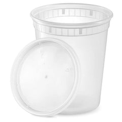 32 oz Heavy Duty Large Round Deli Food/Soup Plastic Containers w