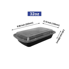 12 oz Plastic Rectangular Container with Lid (150pcs)