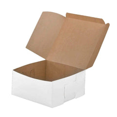 Cake/Bakery Box 8"x8"x5"-White 25Pcs Ampack