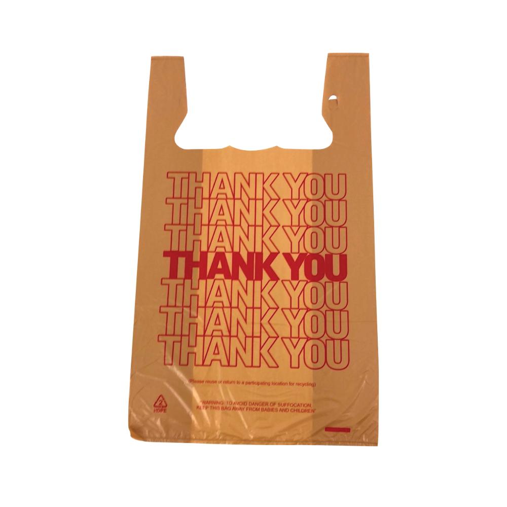 T-shirt-Thank you- Plastic retail Carry out bag- 15x7x26- 500Pcs/case - Ampack