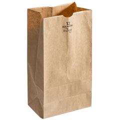 DURO #12 BULWARK (Extra heavy duty) Brown Kraft paper Bag- 400Pcs- 7.125x 4.5x 13.75 - Ampack