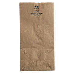 DURO#12 HUSKY DUBL LIFE (Heavy Duty) Brown Kraft paper bag-400Pcs-7.125" x 13.75" x 4.5" - 400 Pcs/Pack - Ampack