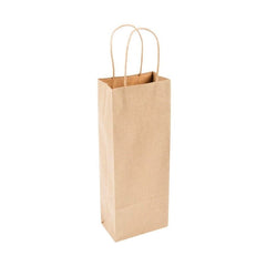 Kraft Paper Bag with Twisted Handles-One liquor bottle-250Pcs Ampack