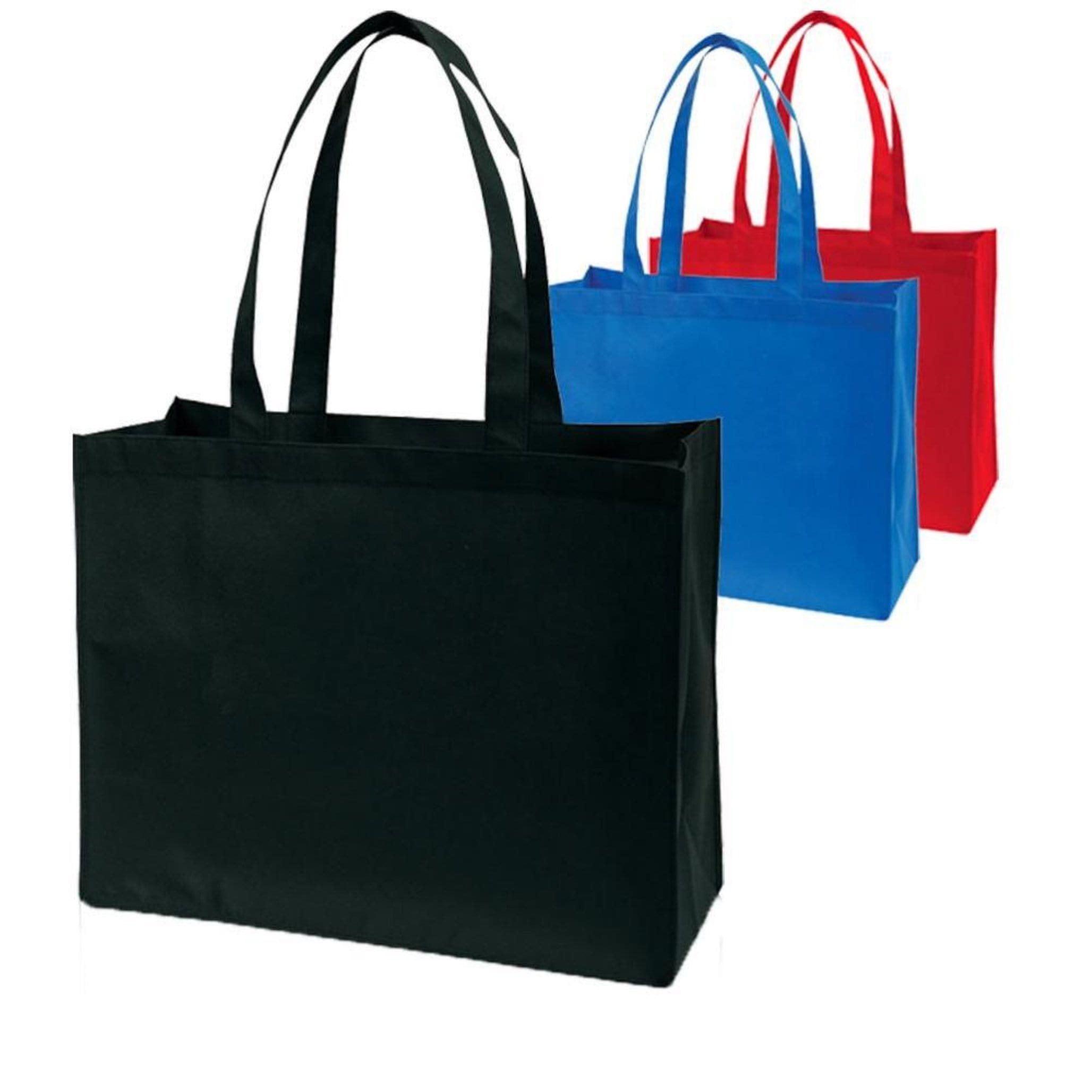 Reusable shopping tote bag - Heavy-Duty 20Wx16Hx6D 25, 50, 100, and 250Pcs Ampack
