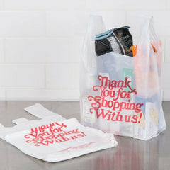 T-shirt Thank you Plastic Retail Carry out bag-12x6.5x22 - 500Pcs/Case - Ampack