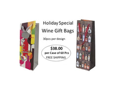Wine bottle paper Gift bags-Pack of 60Pcs-in 2 Designs Ampack