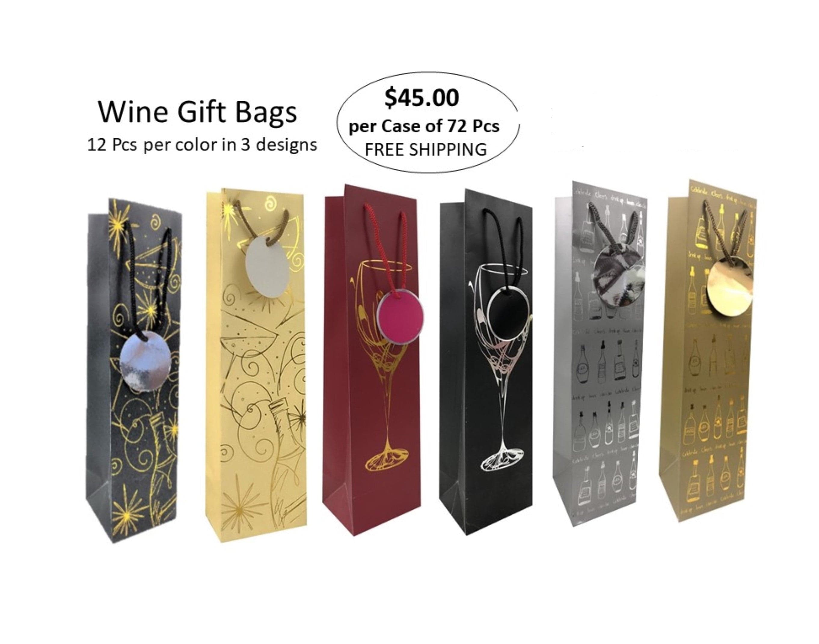 Wine bottle paper Gift bags Pack of 72Pcs Ampack